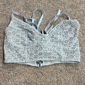 Free People Lace Longline Light Blue Bralette